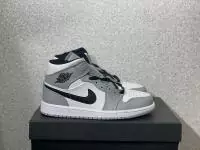 chaussures air jordan 1 mid de gray black 008